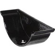 White Gutter ARP Black, White Cast Iron Beaded Half Round Gutter External Stopend 100mm