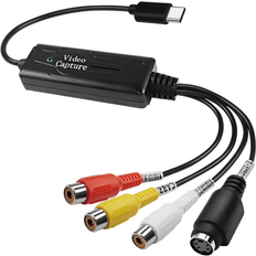 USB-A Capture & Video Cards Fasdga RCA AV To USB-C Converter Video Capture Card Adapter