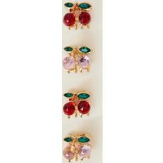 Gold Hair Clips Accessorize 4-Pack Cherry Gem Claw Clips in Red