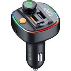 Fm sändare usb c devia Billaddare 2x USB-A 3A USB-C 30W PD FM Smart Bluetooth