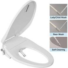 DeerValley Close Bidet Seat 3.35 x 14.72 in Non-Electric Quiet Double Nozzles White