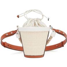 Raffia Bucket Bags Maison Margiela Fire Bucket Woven-Raffia Shoulder Bag - White