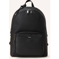 Leather Backpacks BOSS Backpack With Monogram Patterned Pocket - Black