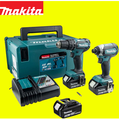 Set on sale Makita DLX2283T3J 18V Brushless Combi Drill Impact Driver Twin Kit