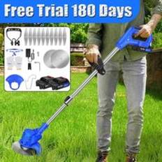2024 Garden Cordless Grass Strimmer 21V 2 Battery Power