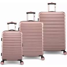 iFLY Hardside Spinner Upright Luggage Set of 3 - Rose Gold