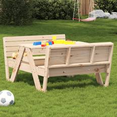 Muebles de Exterior para Niños vidaXL Mesa De P'cnic Para Ni'os Madera Maciza De Pino 88x97x52 cm Mesa