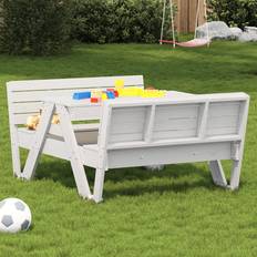 VidaXL Bænkesæt vidaXL Picnicbord Til Børn 88x122x58 cm Massivt Fyrretræ Hvid