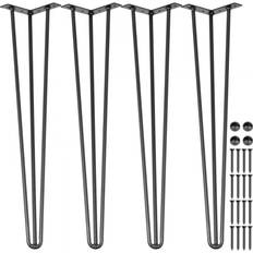 Metal Table Legs VEVOR Hairpin Legs 34 in Black Set of 4 Table Leg