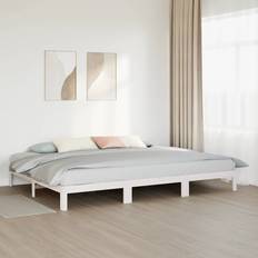 Bed frame vidaXL Solid Wood without Mattress 240 x 200 cm - White Frame Bed
