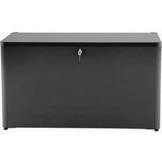 Pacific Lifestyle Rhode Island 134cm W Galvanised Steel Lockable Deck Box with Wheels - Black
