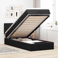 vidaXL Ottoman Sängram Med Madrass Svart 90x200 cm Sängpaket