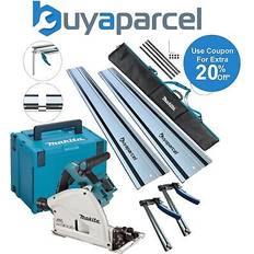 Power Saws Makita DSP600ZJ 36V Twin 18V Brushless Plunge Cut Saw 2x1.5m Guide Rail QR Clamp