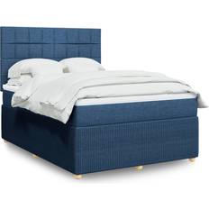 Pacchetti Letto vidaXL Boxspringbett Mit Matratze Blau 140x200 cm Stoff Betten-Sets