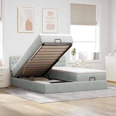 Pacchetti Letto vidaXL Ottoman-Bett mit Matratzen Hellgrau 180x200 cm Samt Betten-Sets