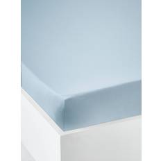 Plain Fitted Sheet Blue Medium Solid