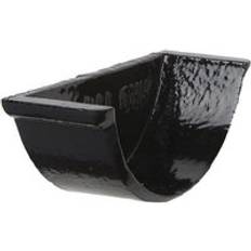 White Gutter ARP Black, White Cast Iron Beaded Half Round Gutter Internal Stopend 100mm