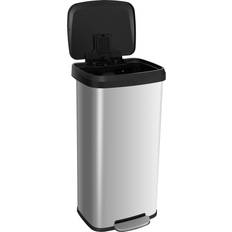 Cleaning Equipment & Cleaning Agents Costway 68L Step Trash Can with Soft Close Lid and Deodorizer Compartment Silver