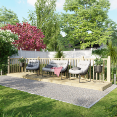 Decking Timber Power Sheds Powersheds Treated Timber Decking Kit 4ft x 20ft Light Brown
