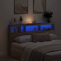 Headboards vidaXL Cabinet with Led Artisan Oak 180x17x102 cm Headboard