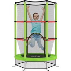 Trampolines Homcom Kids Trampoline Mini Bouncer W/ Enclosure Net For 3-6 Years Green