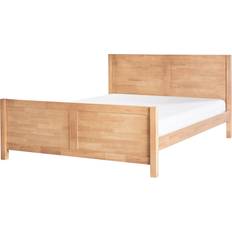 Betten & Matratzen Beliani Bett Mit Lattenrost Holz 160 x 200 cm Hellbraun