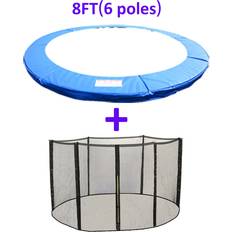 GreenBay Trampoline Replacement Safety Spring Cover 8FT 6 Pole Blue