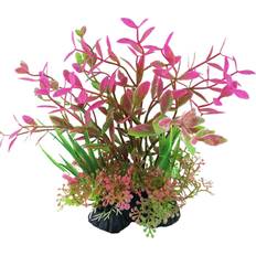 Swell Pink Ludwigia Artificial Plant 13cm Tall Fish Tank Aquarium Decoration