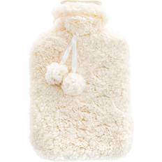 Teddy Fur Hot Water Bottle 2 Litre Cream