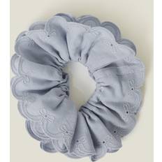 Blue Hair Ties Accessorize Broderie Bow Hair Scrunchie One Size