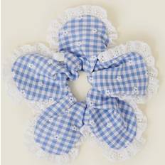 Blue Hair Ties Accessorize Blue Broderie Gingham Flower Hair Scrunchie One Size