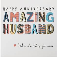 Plastic Cards & Invitations UK Greetings Husband Wedding Anniversary Card