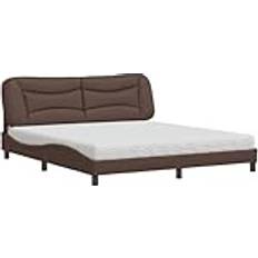 180cm Sängpaket vidaXL Säng Med Madrass Brun 180x200 cm Konstläder Sängpaket