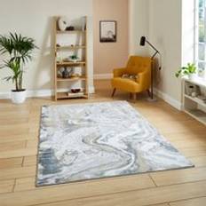 Tidal Swirl Rug Silver