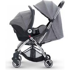 TouchFold Travel System Grey Herringbone