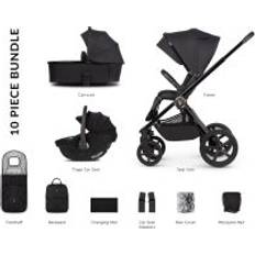 Venicci Pushchairs Venicci Venicci Upline 2 Travel System With Tiago 360 Car Seat All Black