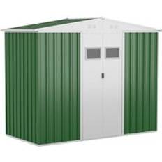 Steadfast Galvanised 8 x 4' Double Door Apex Garden Shed Lockable Steel Green (Building Area )