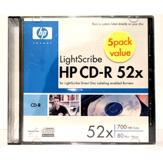 CD-R80 Lightscribe 5 Pack 52x 700MB 80Mins