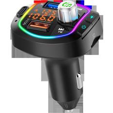 FM Transmitters Bakeey Car Bluetooth V5.0 FM Transmitter 18W 3 Port USB Type C QC3.0 PD3.0 Car Charger