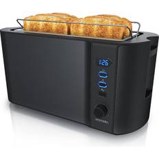 Arendo Frukost 4 Slice Long Slot Toaster Double Wall Housing Rack 6 Browning Settings
