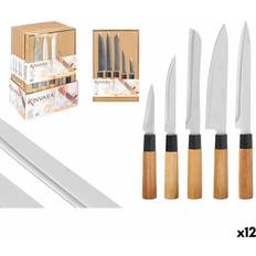 Kitchen Knives Kinvara Knife Set SJ6533B Brown Metal Bamboo 12 Units