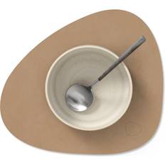 Leather Place Mats Lind DNA Curve S Table Nupo 24x28 cm Nougat Place Mat