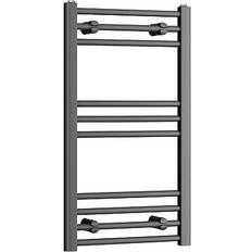 Heated Towel Rails iBathUK Straight Heated Towel Rail Radiator Ladder 800 x 450 Grey