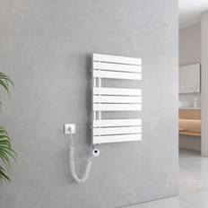Heated Towel Rails EMKE Elektrischer Design Paneelheizkörper mit Thermostat und Timer 400 Watt 40 cm x 76 cm White