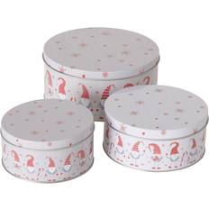 Kuchendosen 3tlg Set Gebäckdose Lucky Rund Ø14-20cm aus Metall Plätzchenbox Kuchendose