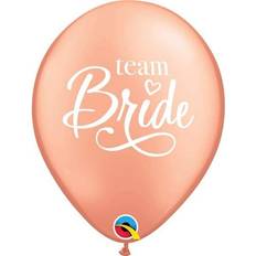 Rose Gold Latex Balloons Qualatex Team Bride Rose Gold Latex Helium 28Cm Pack Of 6