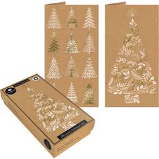 Brown Cards & Invitations Pack of 20 Luxury Slim Kraft Tree Christmas Cards Brown
