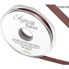 Brown Gift Wrap Ribbons Vinsani Quality Double Sided Faced Satin Ribbon Roll Reels 38mm x 20m Brown