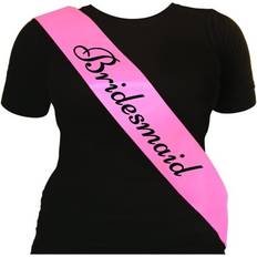 Henbrandt Bridesmaid Hen Party Pink With Black Text Sash