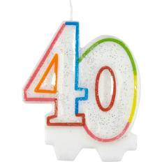 Plastic Cake Candles Amscan 40th Birthday Candle Multicoloured One Size